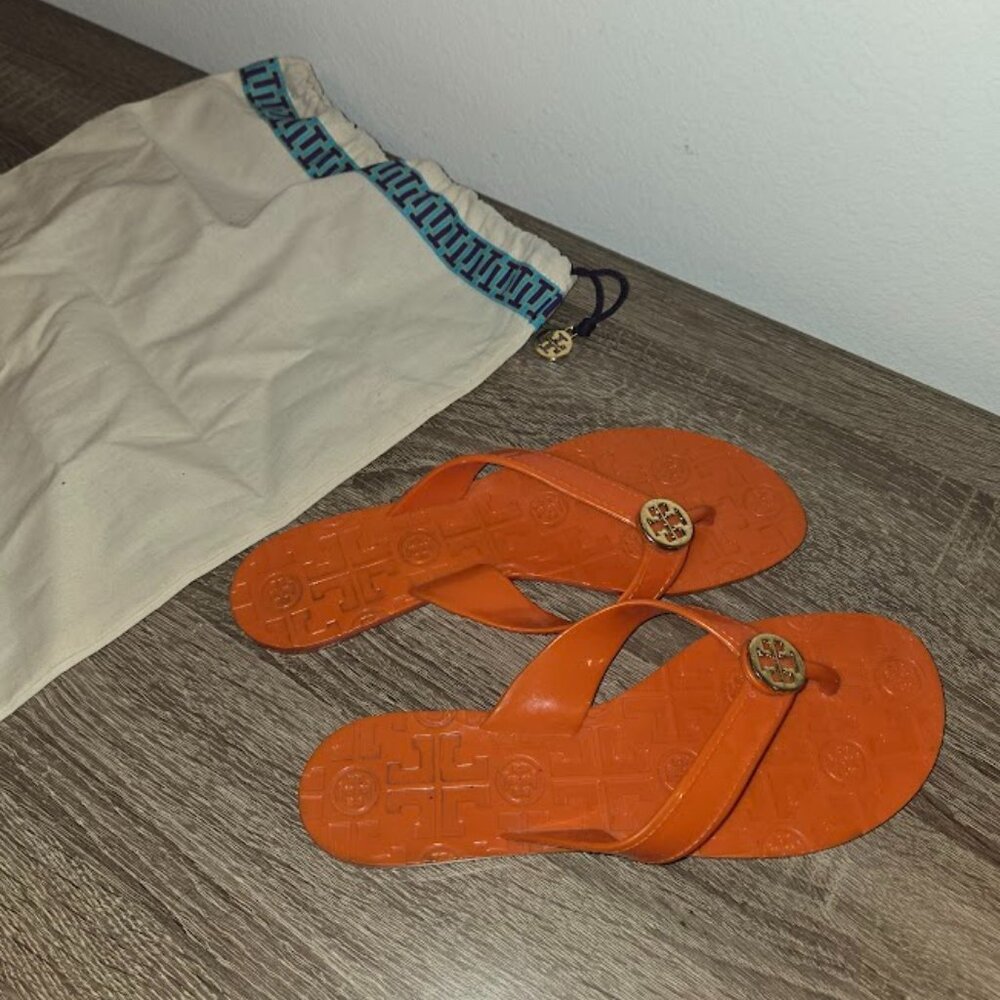 Tory Burch Women's Orange Miller Sandals - Size 10